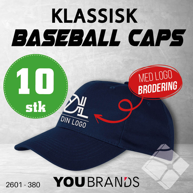Baseball caps m/brodert logo - 10 pakn.