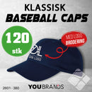 Klassisk baseball caps m/ brodert logo - 120 pakn.