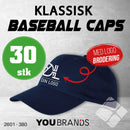 Klassisk baseball caps m/ brodert logo - 30 pakn.