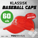 Klassisk baseball caps m/ brodert logo - 60 pakn.