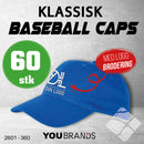 Klassisk baseball caps m/ brodert logo - 60 pakn.