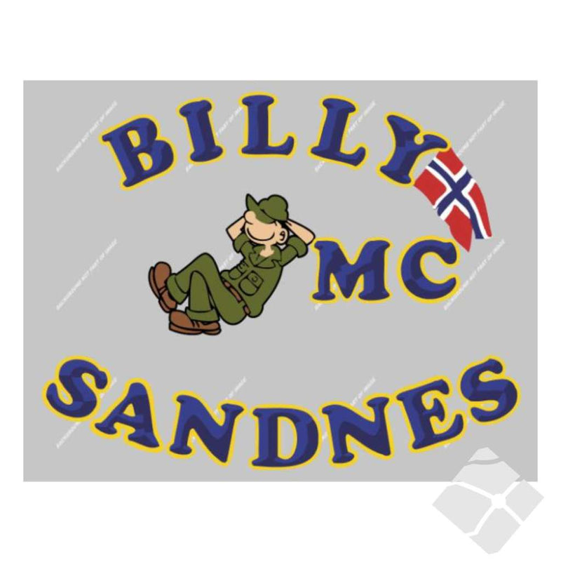 Billy MC Sandnes, stor rygg logo, 6 farger