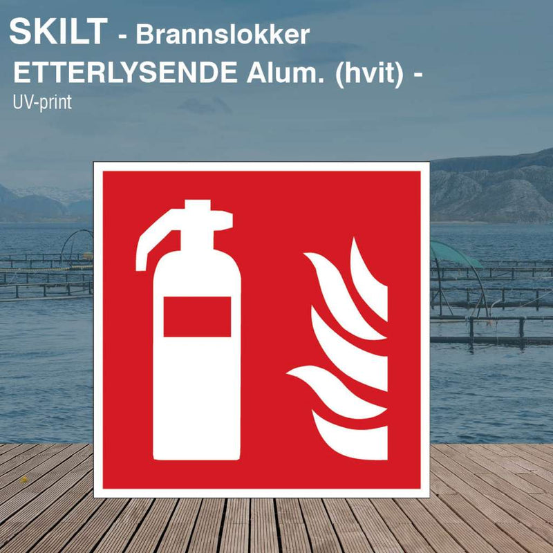 Brannslokker skilt, aluminium