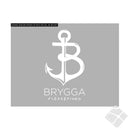 Brygga Bryst logo, hvit