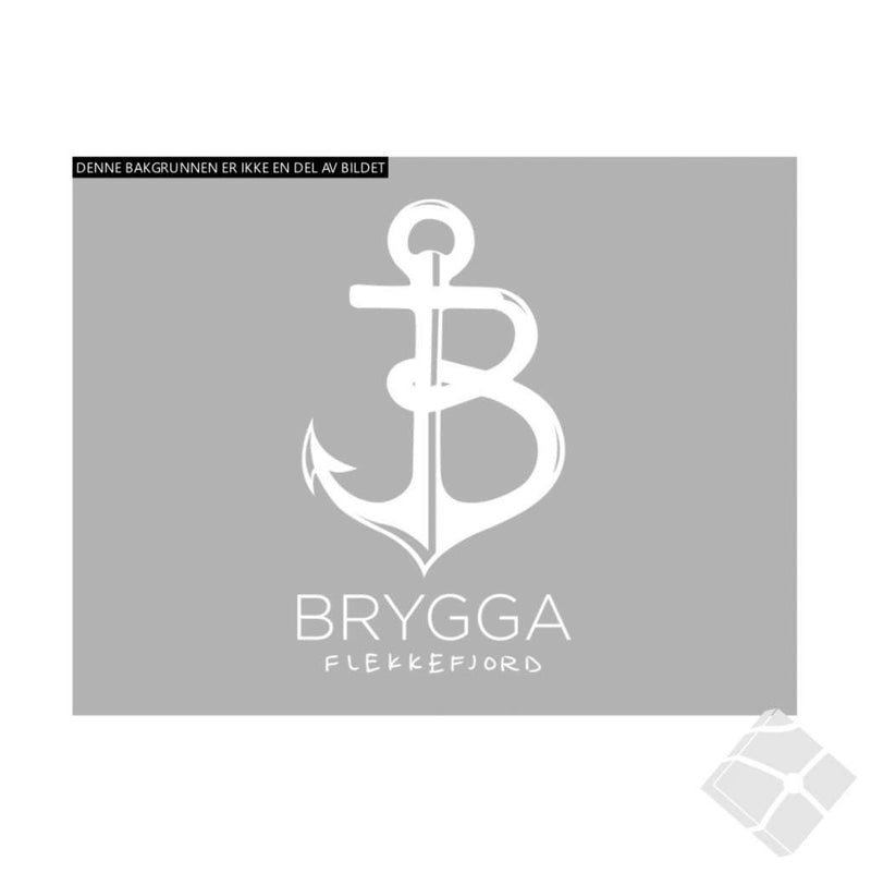 Brygga Bryst logo, hvit
