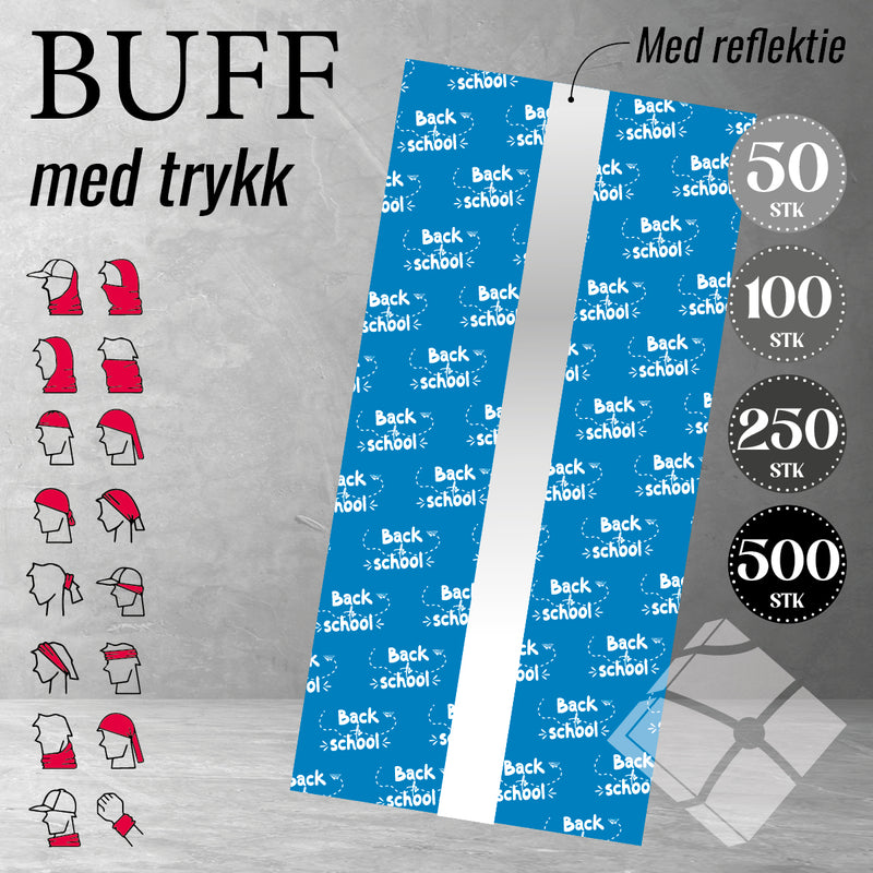 Altiettlue/Buff m/refleksstripe og logo print, blå