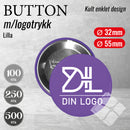 Buttons m/logotrykk, lilla