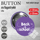 Buttons m/logotrykk, lilla