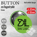 Buttons m/logotrykk, grønn