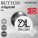 Buttons m/logotrykk, hvit