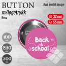 Buttons m/logotrykk, rosa
