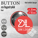 Buttons m/logotrykk, rød