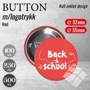 Buttons m/logotrykk, rød
