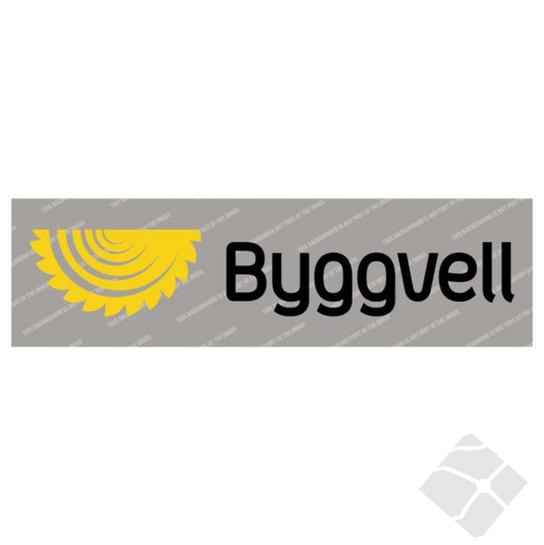 Byggvell rygglogo, gul/sort