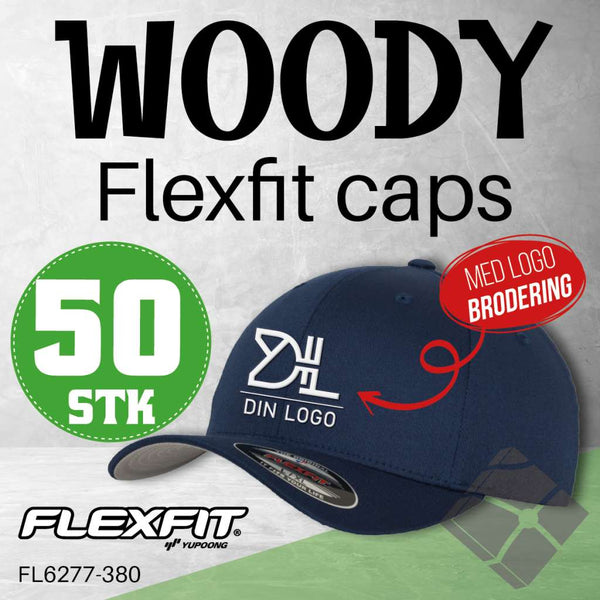 Flexfit Wooly caps m/brodert logo - 50 stk, marine