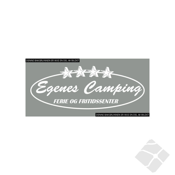 Egenes Camping bryst logo, hvit