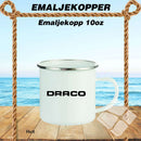 Draco emaljekopp m/klassisk båt & logo, hvit