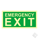 Skilt Nødutgang - Emergency exit, etterlysende skilt