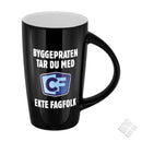 Sigurd porselenskrus m/1 farge logo trykk, sort/hvit