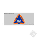FKK bryst logo, hvit/blå/orange