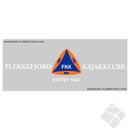 Fl.Fjord Kajakkklubb rygglogo, blå/orange