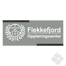 FOS rygg logo, hvit/rød