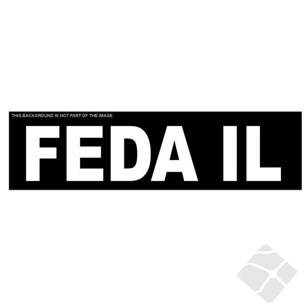 Feda IL  rygglogo, hvit