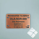 Teinemerke & redskapsmerke med 4 hull, kobber/sort