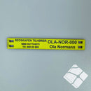 Teine merkeskilt f/tau og 4 hull, gul/sort