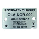 Teinemerke & redskapsmerke med 2 hull, grå/sort