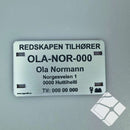 Teinemerke & redskapsmerke med 4 hull, grå/sort