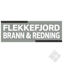 Flekkefjord brann & redning rygg logo, hvit