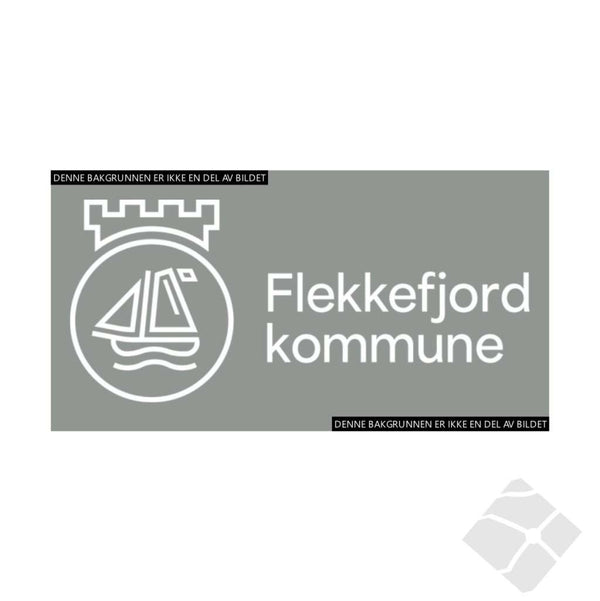 Flekkefjord kommune logo, hvit