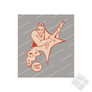 Rockcity logo symbol, rød/beige