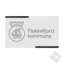 Flekkefjord kommune logo, grå refleks