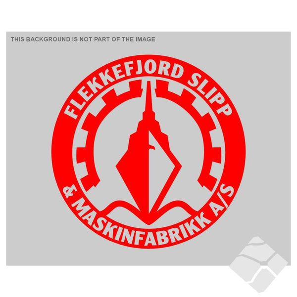 Flekkefjord Slipp logo rygg, rød