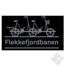 Flekkefjordsbanen bryst logo, grå