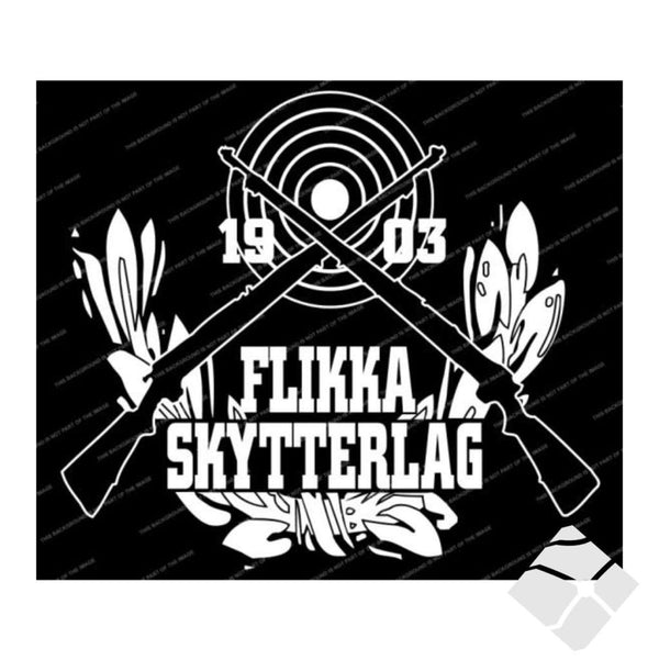 Flikka Skytterlag rygglogo, hvit