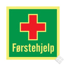 Førstehjelp m/rødt kors -  etterlysende skilt