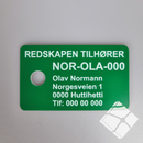 Teinemerke & merkeskilt med 1 hull, grønn/hvit