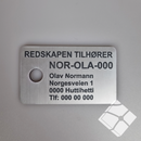 Teinemerke & merkeskilt m/ 1 hull, grå/sort