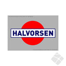 Halvorsen logo bryst, farget