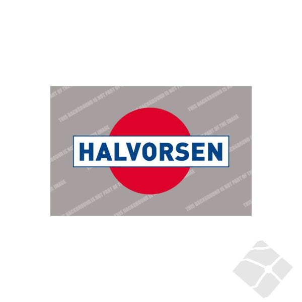 Halvorsen bryst logo i refleks, rød/hvit/blå