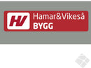 Hamar & Vikseså rygg logo, rød/hvit