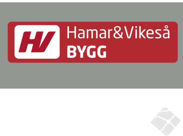 Hamar & Vikseså rygg logo, rød/hvit