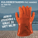 Kuldebestandig PVC hanske med fast fòr.