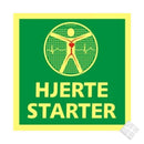 Hjertestarter -  etterlysende skilt