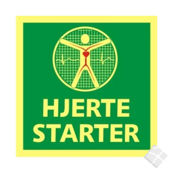 Hjertestarter -  etterlysende skilt