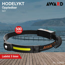 Hodelykt COB500 oppladbar 500lumen, sort
