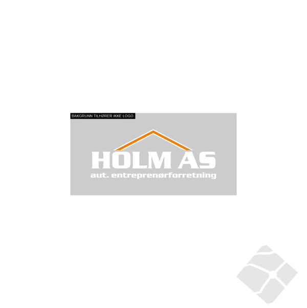 Holm AS bryst logo 80, hvit/orange